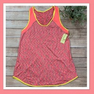 Tangerine Workout Racerback Athletic Tank Large